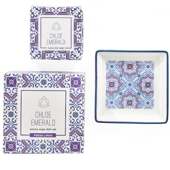Chloe Emerald Emery Soap Dish Set - NWT - Picture 1 of 3
